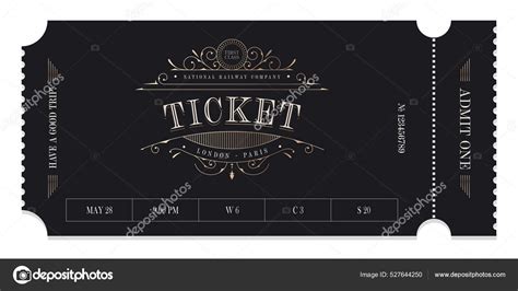 Ticket Template Vintage Style Excursion Routes Retro Parties Clubs Other Stock Vector Image by ...