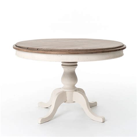 Cottage Round Pedestal White Kitchen Table 47" | Zin Home