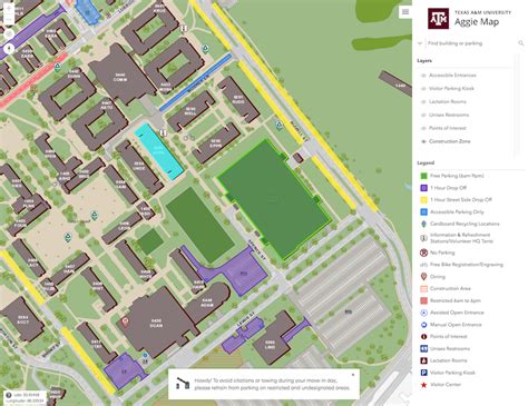 Department of Geography Creates New Feature of Aggie Map: Move-In Day Parking Map