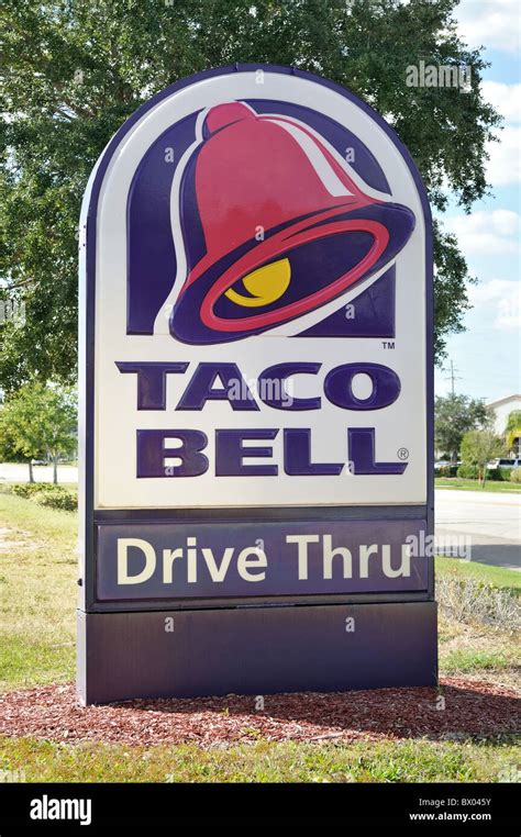 Taco Bell drive thru shop sign Stock Photo - Alamy