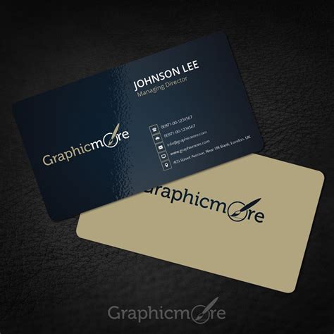 Rounded Black & Yellow Business Card Template Design Free PSD File