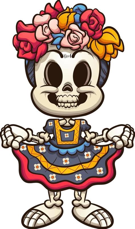 colorido esqueleto de catrina mexicana 2234265 Vector en Vecteezy