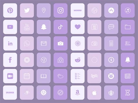 Purple Lovers Ios Icons Pack 60 Icons Iphone Ios 14 App | Etsy India