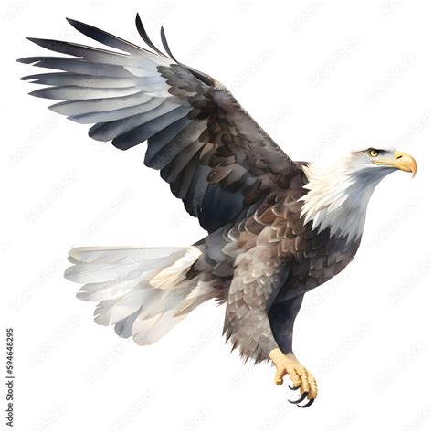 Bald Eagle, Watercolor, Clipart, Eagle, design elements isolated over a transparent background ...