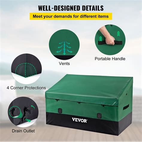 VEVOR Outdoor Storage Box Patio Deck Box 230 Gallon Waterproof PE Tarpaulin | VEVOR US in 2022 ...