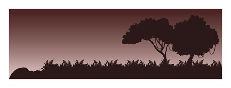 Premium Vector | Nature sunset sky forest silhouette with mountain sunset landscape view vector ...