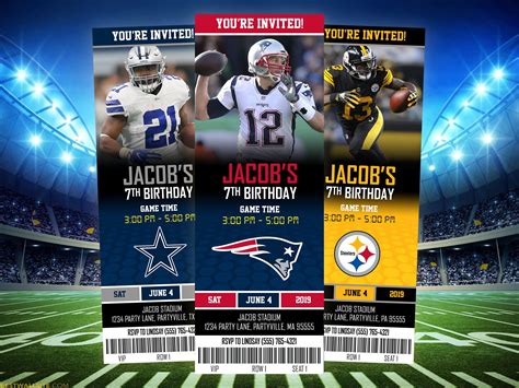 Football Ticket Invitation NFL Ticket Invite Football Themed | Etsy ...