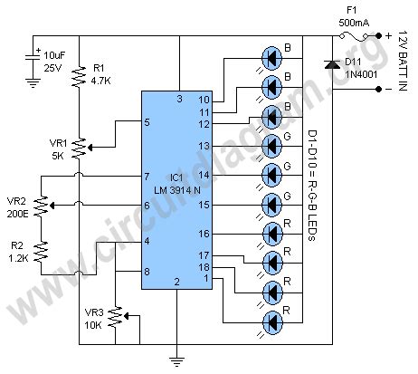 Battery Monitor Circuit | Circuit Diagram