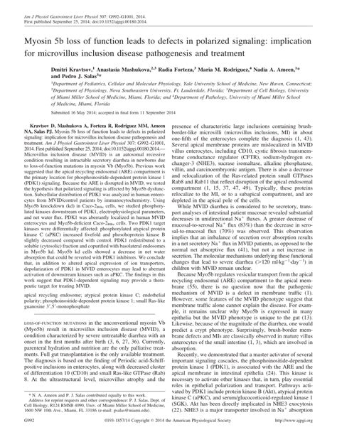 (PDF) Myosin 5b loss of function leads to defects in polarized signalling: Implication for ...