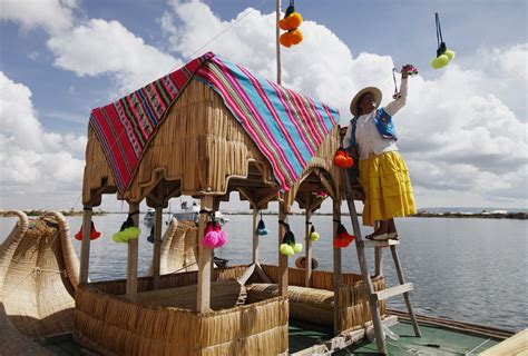 A floating village in Peru