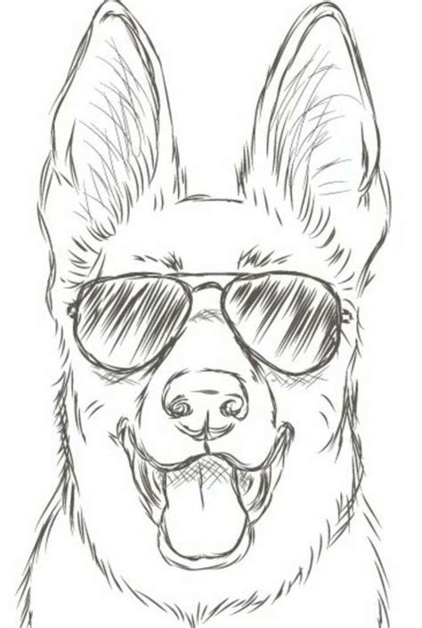 dog with sunglasses, easy drawing tutorials, black and white, pencil ...