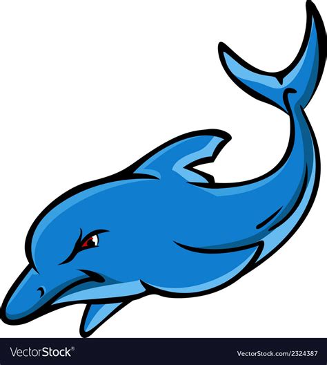 Angry dolphin cartoon Royalty Free Vector Image