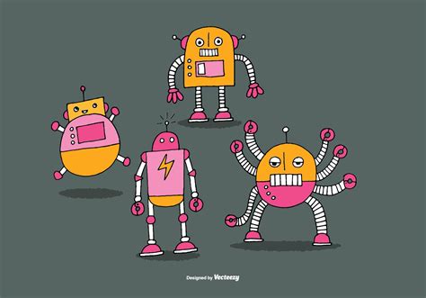 Cute Robot Vectors 112551 Vector Art at Vecteezy