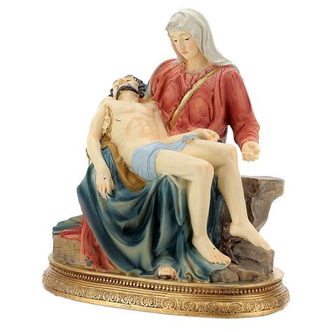 Pieta statue Vatican model golden base in resin 21 cm | online sales on HOLYART.com