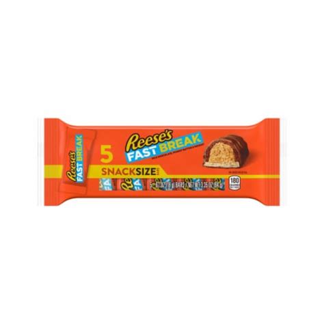 REESE'S FAST BREAK Peanut Butter Nougat Snack Size Candy Bars, 5 ct / 0.67 oz - King Soopers