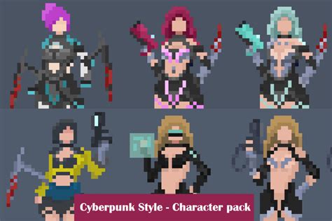 Pixel Art cyberpunk style Character Pack | 2D Characters | Unity Asset Store