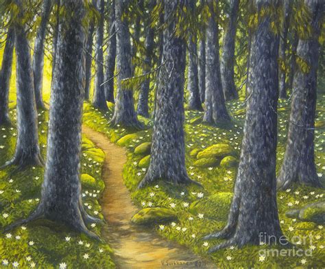 The forest path Painting by Veikko Suikkanen - Fine Art America