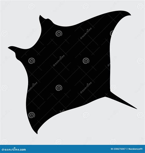 Stingray Silhouette, Stingray Isolated on White Background Stock Vector - Illustration of ...