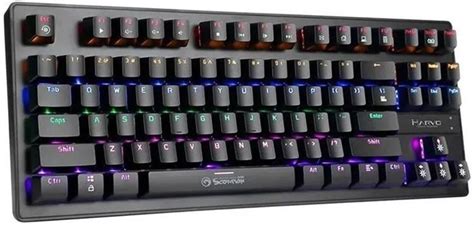 Teclado Marvo Mecánico KG901 Rainbow Switch Blue