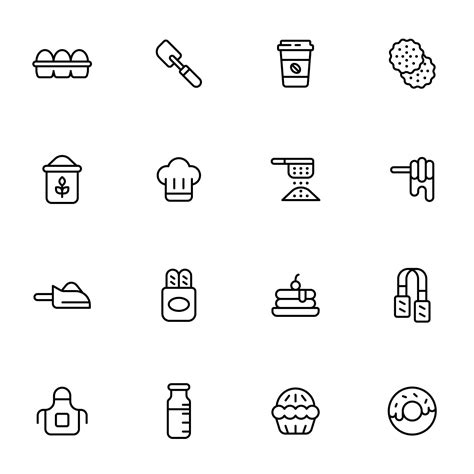 32 Bakery Line Icons