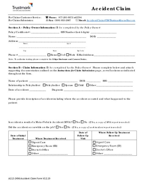 Trustmark A112-2496 2019-2022 - Fill and Sign Printable Template Online ...