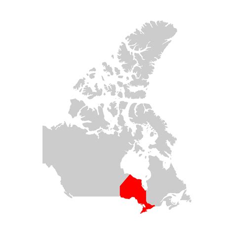 Ontario province highlighted on the map of Canada 8295957 Vector Art at ...