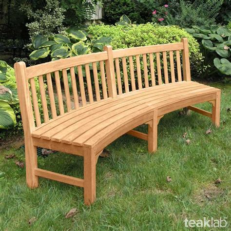 Buy Teak Wood Outdoor Armless Curved Bench Online | TeakLab