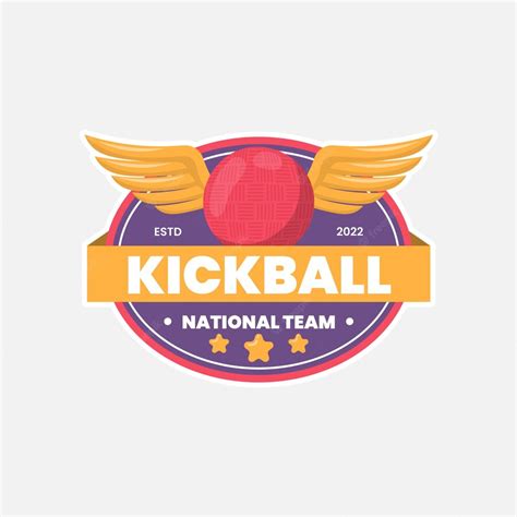 Premium Vector | Flat design kickball logo