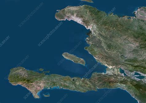 Haiti, satellite image - Stock Image - C059/1232 - Science Photo Library