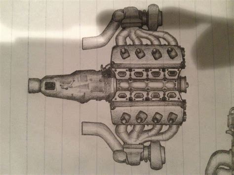 Twin-Turbo V8 Sketch by Pablo I. Diaz