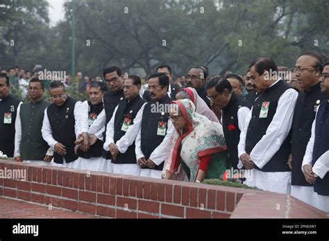 Dhaka, Bangladesh - March 26, 2023: Prime Minister Sheikh Hasina and other Awami League leaders ...