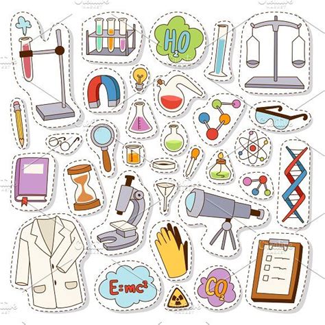 Science chemistry stickers vector | Science stickers, Science drawing, Sticker art