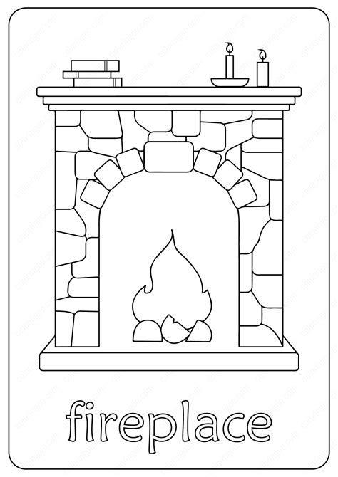 Free Printable Fireplace Coloring Pages