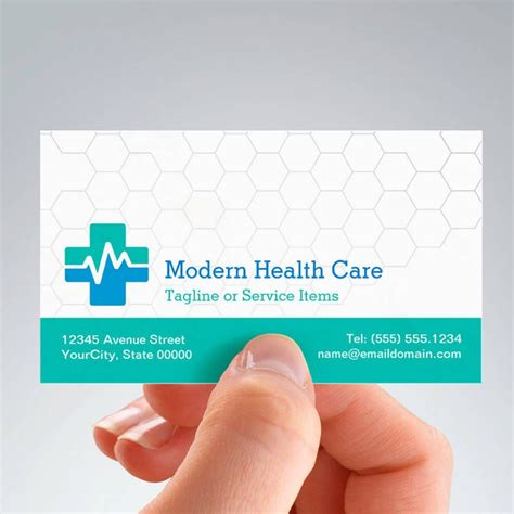 Modern Medical HealthCare - White Green Blue Business Card | Zazzle.com ...