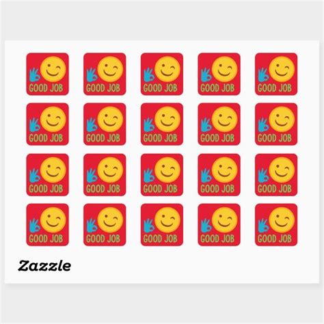 Good Job Emoji Square Sticker | Zazzle | Emoji, Stickers, Good job