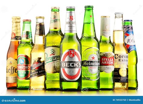 Bottles of Assorted Global Beer Brands Editorial Image - Image of illustrative, label: 74933750