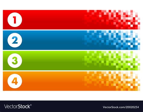 Colorful pixel banners Royalty Free Vector Image