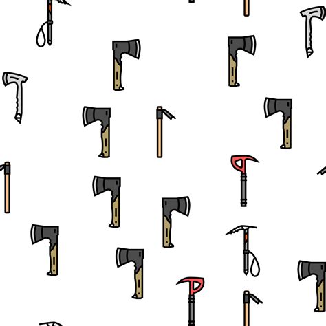 axe ax hatchet wood weapon vector seamless pattern 19525472 Vector Art ...