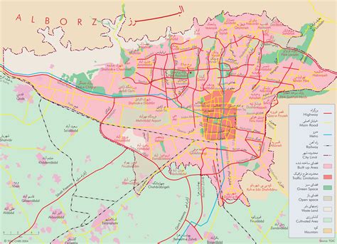 Map of Tehran, Iran - Free Printable Maps