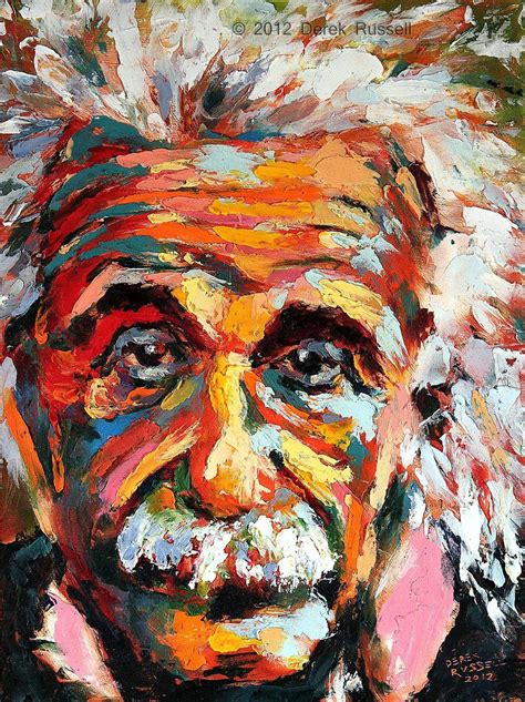 Albert Einstein art painting original portrait Oil Painting trustalchemy.com