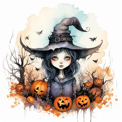 Premium AI Image | Halloween Pumpkin Cornstalks Illustration Background