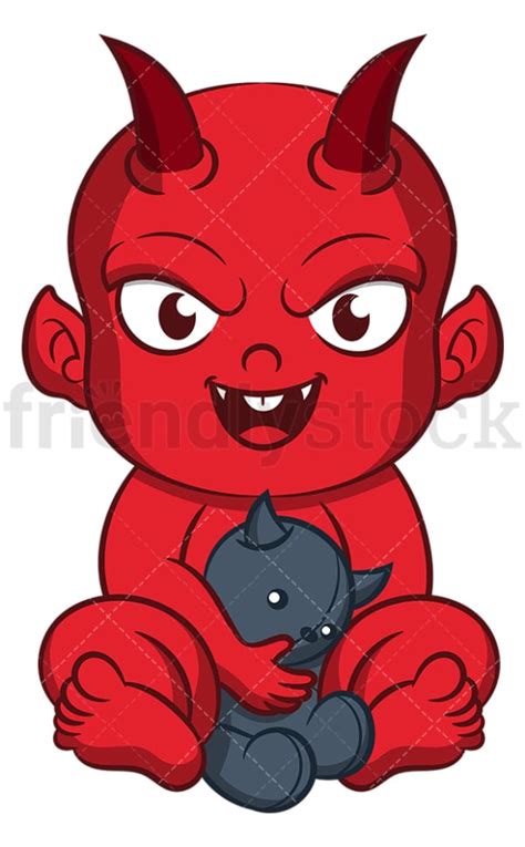 Baby Devil Cartoon Clipart Vector - FriendlyStock