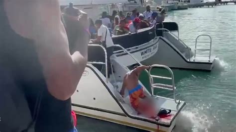 Bloke pulled on boat with blood gushing from leg after losing it to ...