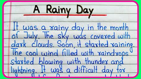 A rainy day essay in English || Essay on a rainy day || A rainy day ...