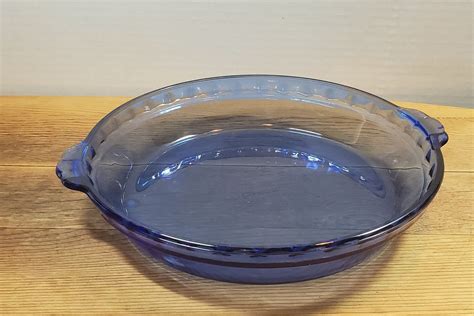 Pyrex Glass Pie Plate 9-1/2 Pyrex Cobalt Blue Glass Pie Pan | Etsy ...