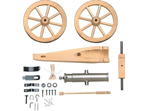 Traditions Mountain Howitzer Black Powder Cannon Kit 50 Caliber 6.75" Steel Barrel Hardwood ...