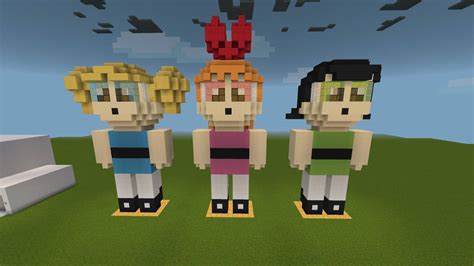 Minecraft Powerpuff Girls Statues by Omniverse-Commander on DeviantArt