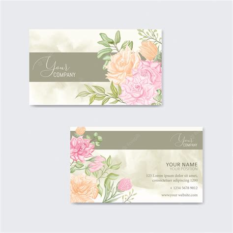 Premium Vector | Business card with watercolor flower