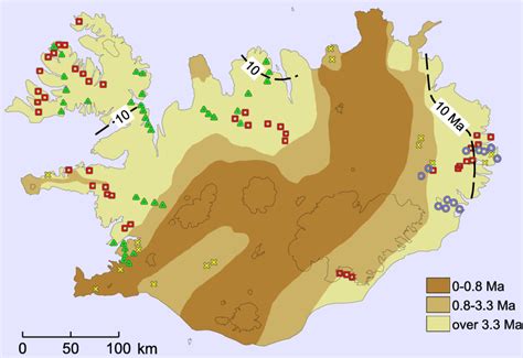 Iceland, showing major collections of samples from lava flows for... | Download Scientific Diagram