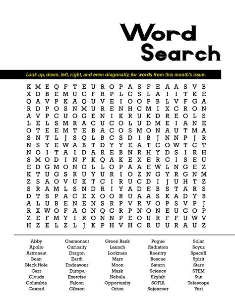 Solar System Word Search Free Printable - Printable Templates